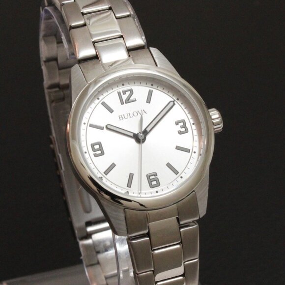 Bulova Casual Ladies Watch Silver Dial Arabic Numerals Stainless Bracelet 28mm - Picture 5 of 11